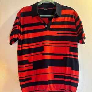 Paul Smith Vibrant Red and Black Striped Polo Shirt